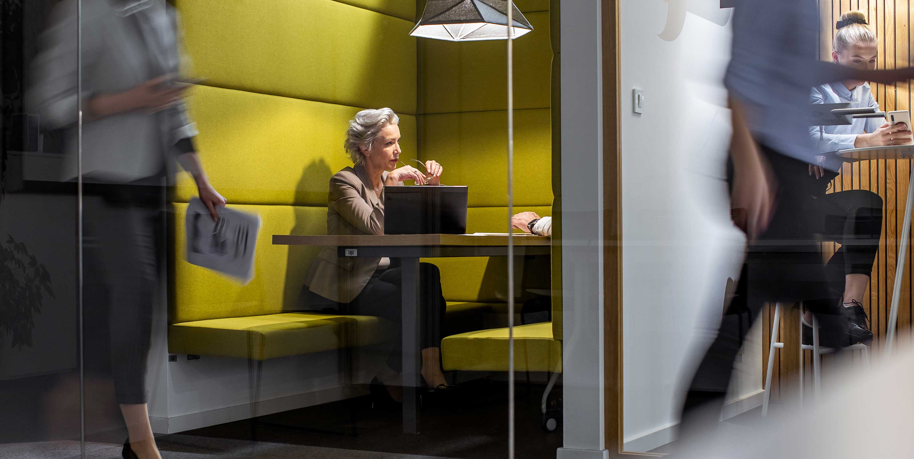 Woman in a business meeting with office atmosphere Woman in a business meeting with office atmosphere