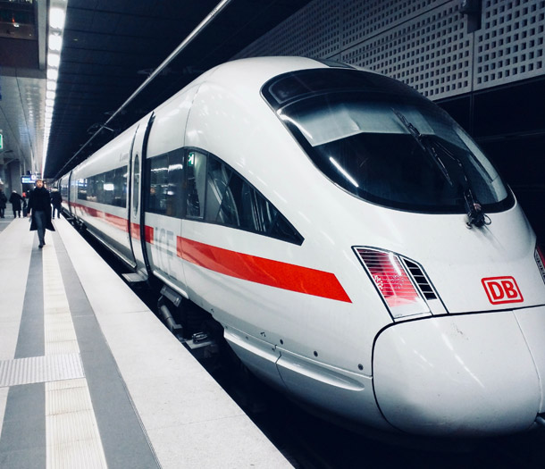 ICE in underground station with passersby ICE in underground station with passersby